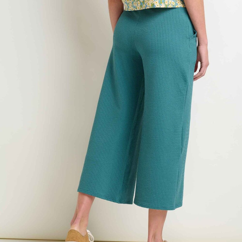 Toad&Co Chaka Wide Leg Pant, teal, size large